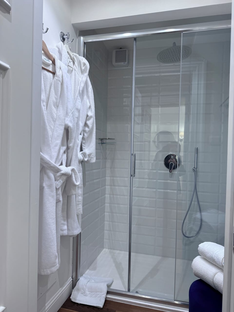 Luxury Suite, Balcony, Sea View | Bathroom | Hair dryer, bathrobes, slippers, towels