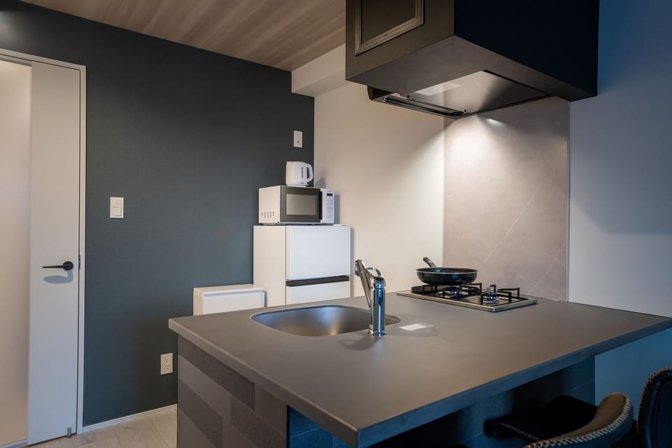 Superior Double Room | Private kitchen | Fridge, microwave, stovetop, cookware/dishes/utensils