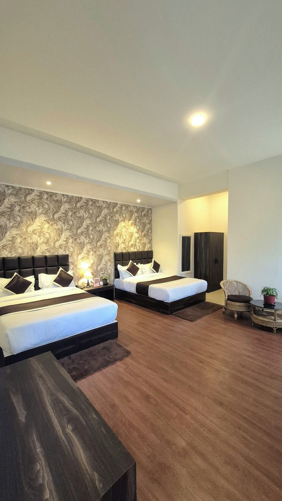 Quadruple Room, Mountain View | Premium bedding, memory foam beds, desk, laptop workspace