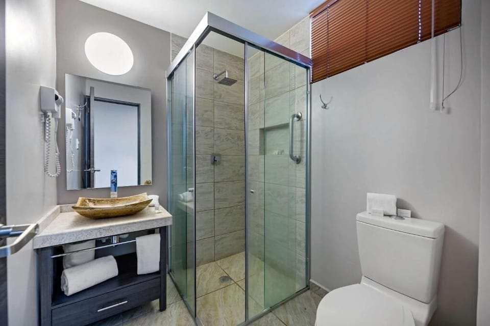 Towels, soap, shampoo, toilet paper