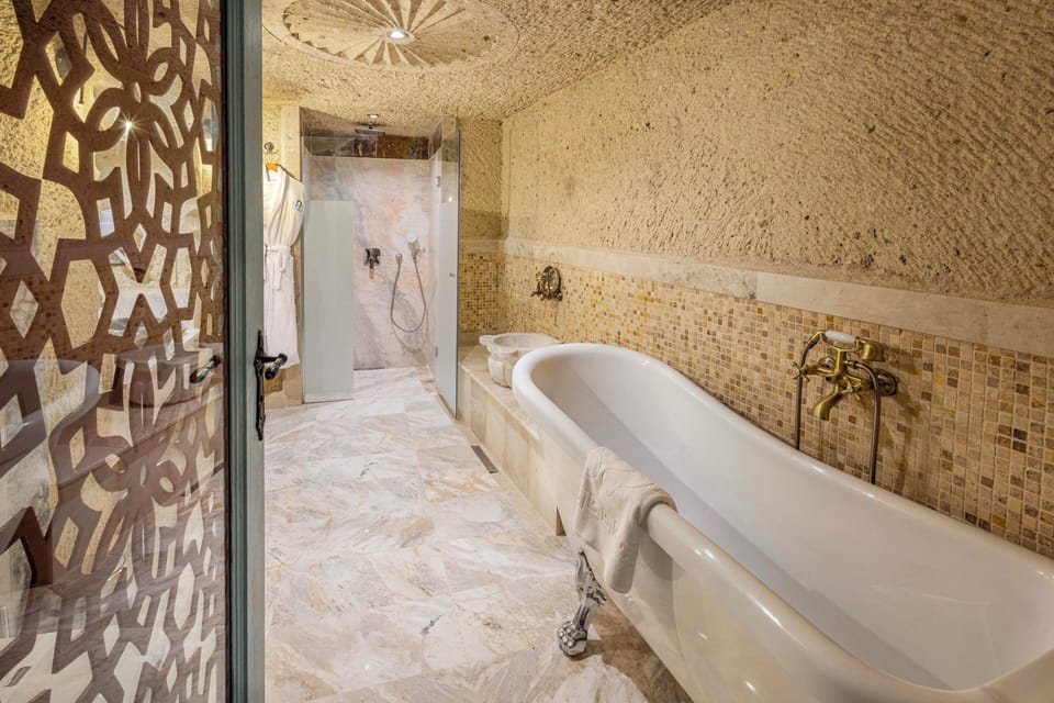 Deluxe Suite | Bathroom | Shower, rainfall showerhead, eco-friendly toiletries, hair dryer