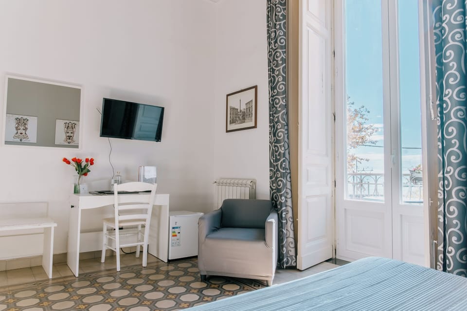 Deluxe Double Room, Balcony, Partial Sea View (NORMA) | Memory foam beds, desk, laptop workspace, iron/ironing board