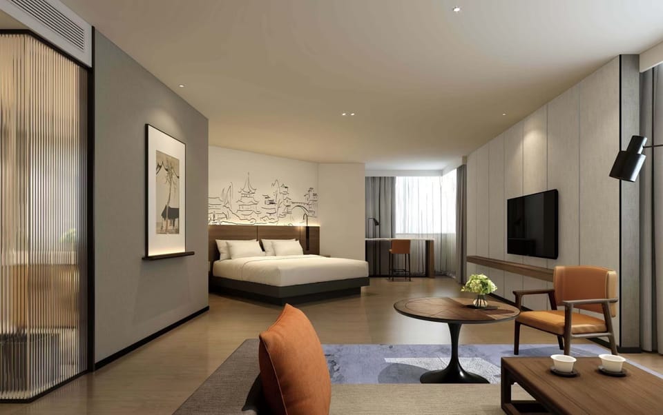 Deluxe Double Room, City View | In-room safe, desk, laptop workspace, blackout drapes