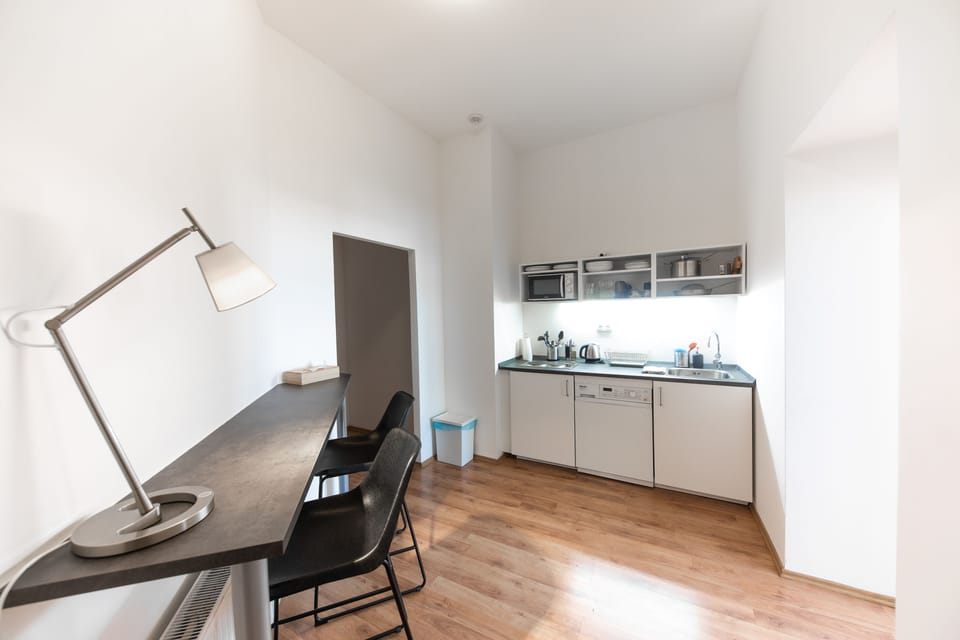 City Apartment, 2 Bedrooms, City View | Private kitchenette | Shared fridge, microwave, stovetop, highchair