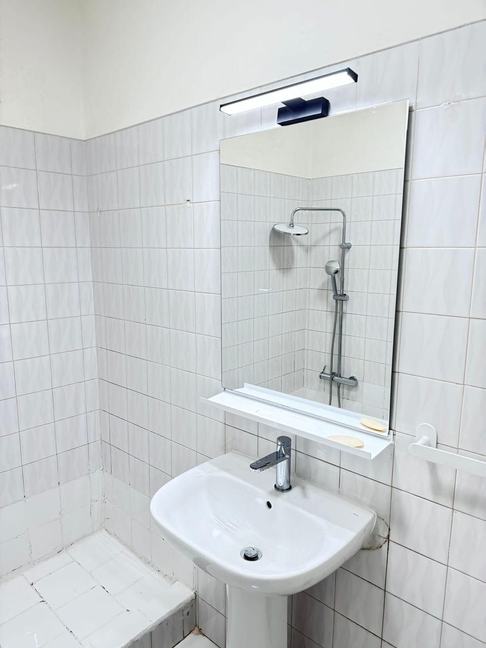 Shower, soap, shampoo, toilet paper