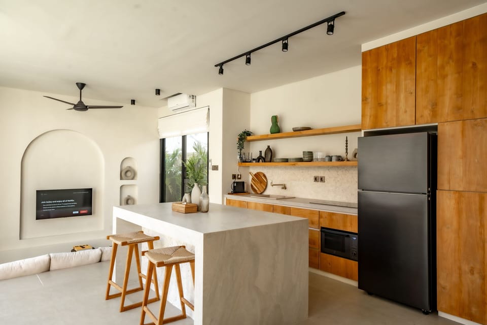 Villa, 2 Bedrooms, Patio, Pool View | Private kitchen | Stovetop, electric kettle, cookware/dishes/utensils