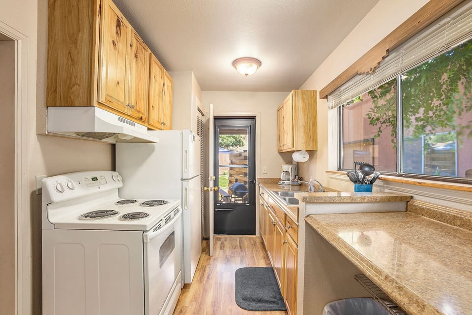 Mini-fridge, microwave, coffee/tea maker