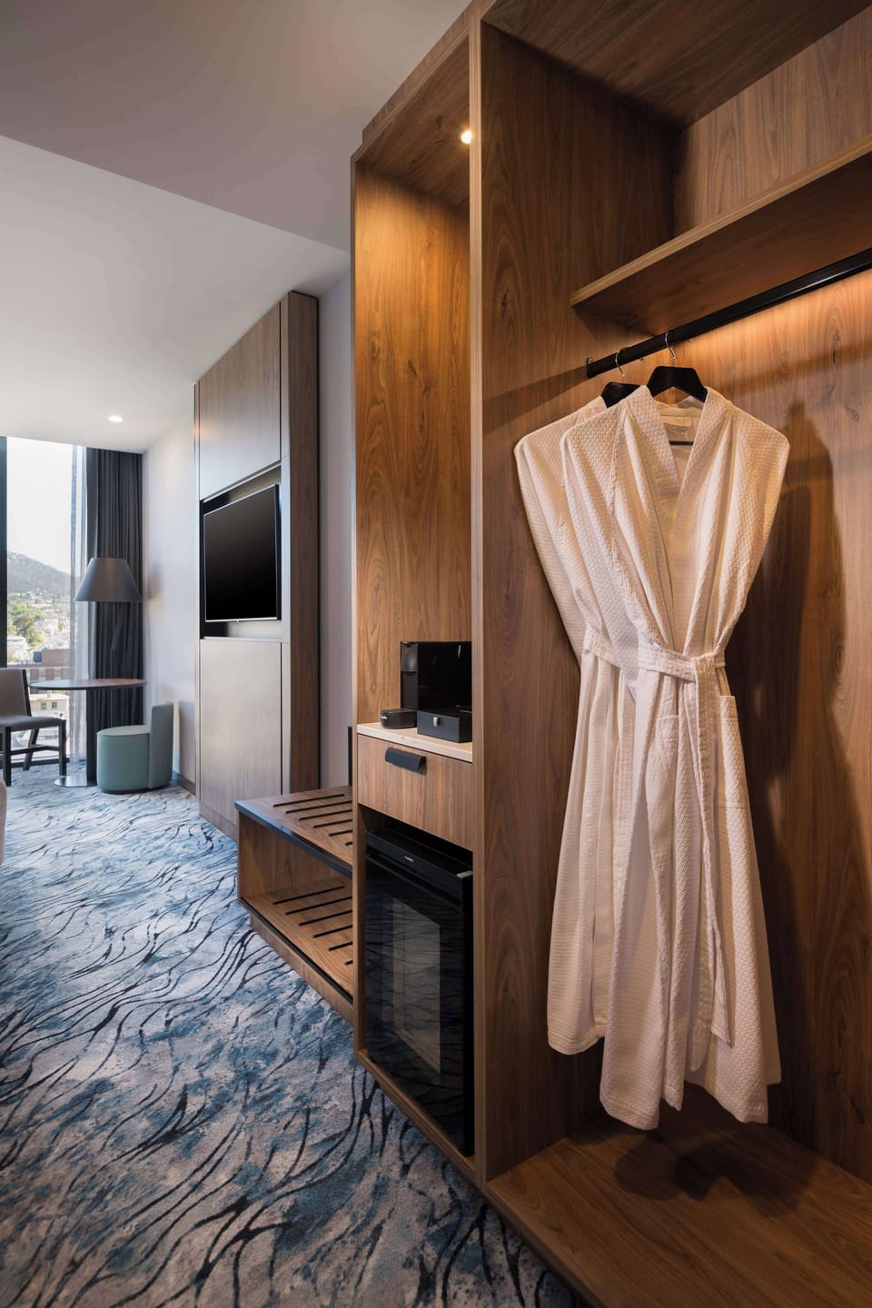 In-room safe, laptop workspace, blackout drapes, soundproofing