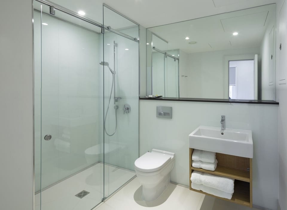 Queen Room, No Windows | Bathroom | Shower, hair dryer, towels, soap