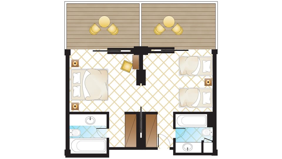 Premier Family Guestroom Inland View | Floor plan