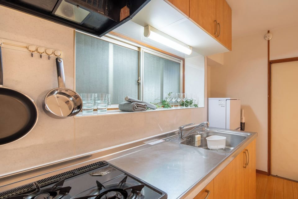 Basic Apartment | Private kitchen | Full-size fridge, stovetop, cookware/dishes/utensils