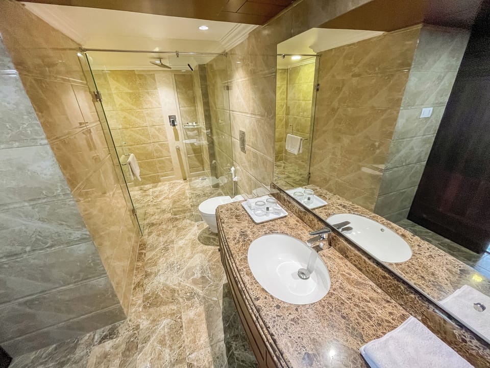Shower, free toiletries, hair dryer (on request), slippers