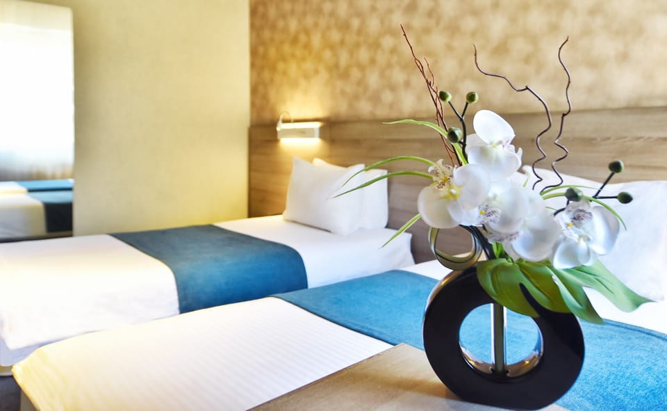 Twin room with parking spot | Premium bedding, minibar, in-room safe, desk