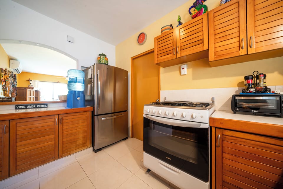 Family Villa, Garden View | Private kitchen | Full-size fridge, electric kettle, toaster, blender