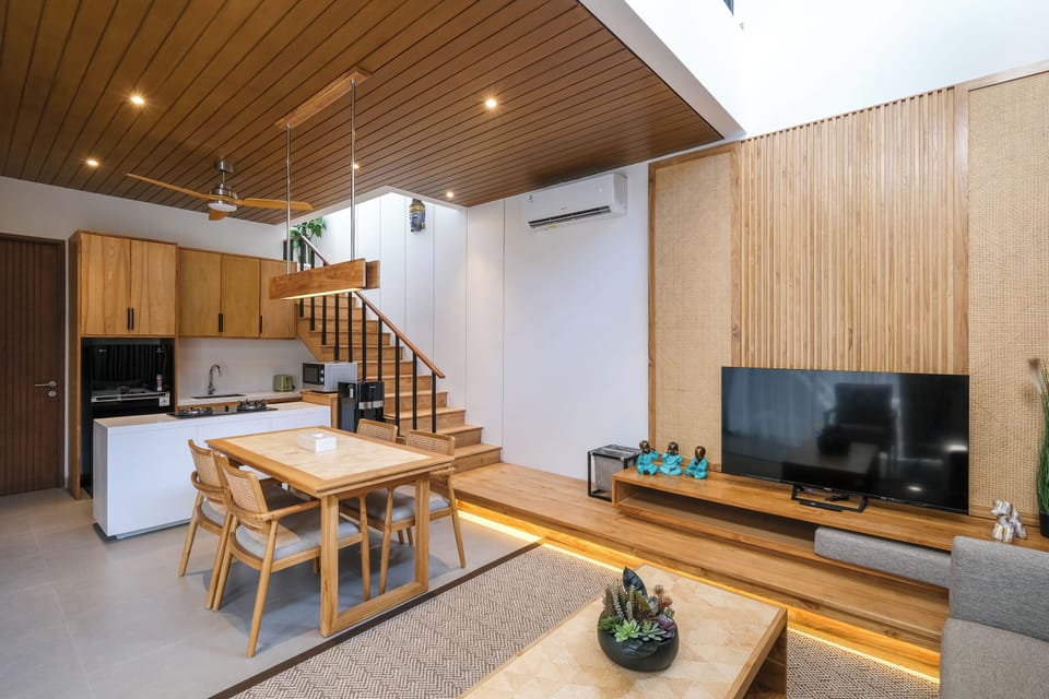 Villa, Patio, Pool View | Living area | 55-inch Smart TV with cable channels