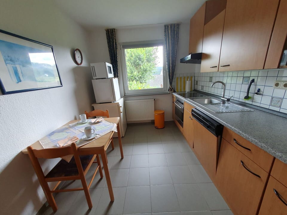 Apartment | Private kitchen | Electric kettle, toaster, highchair
