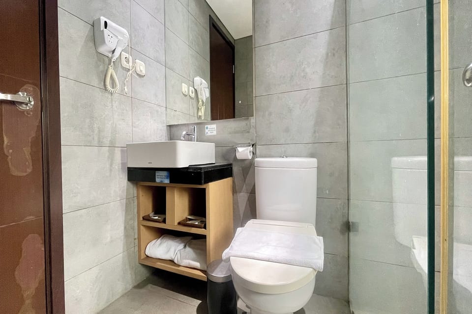 Deluxe Room | Bathroom | Shower, rainfall showerhead, free toiletries, slippers