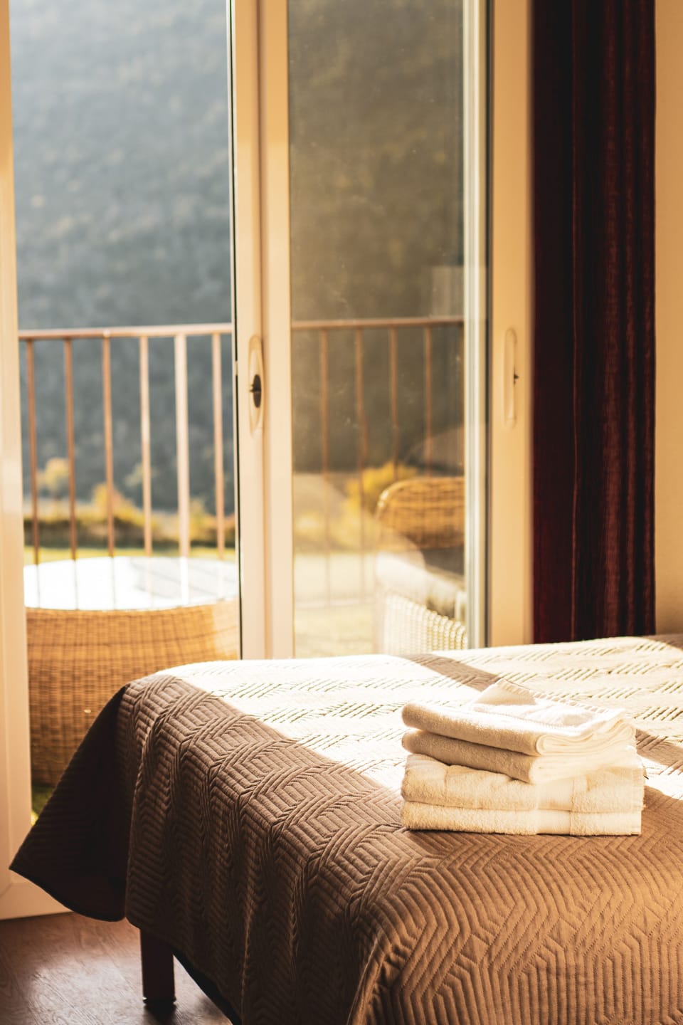 Superior Triple Room, Multiple Beds, Terrace, Pool View | In-room safe, blackout drapes, free WiFi, bed sheets