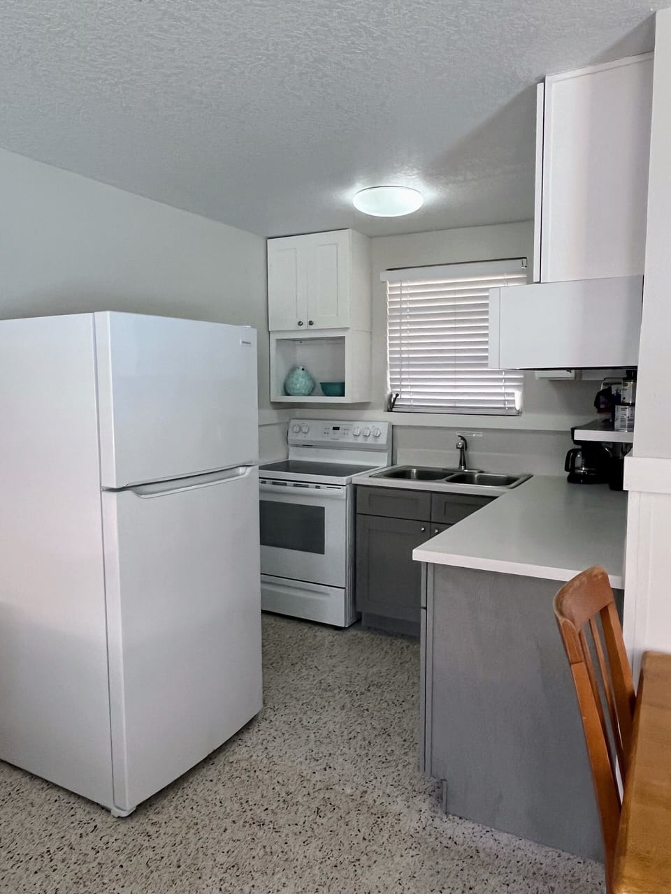 Full-size fridge, microwave, oven, stovetop