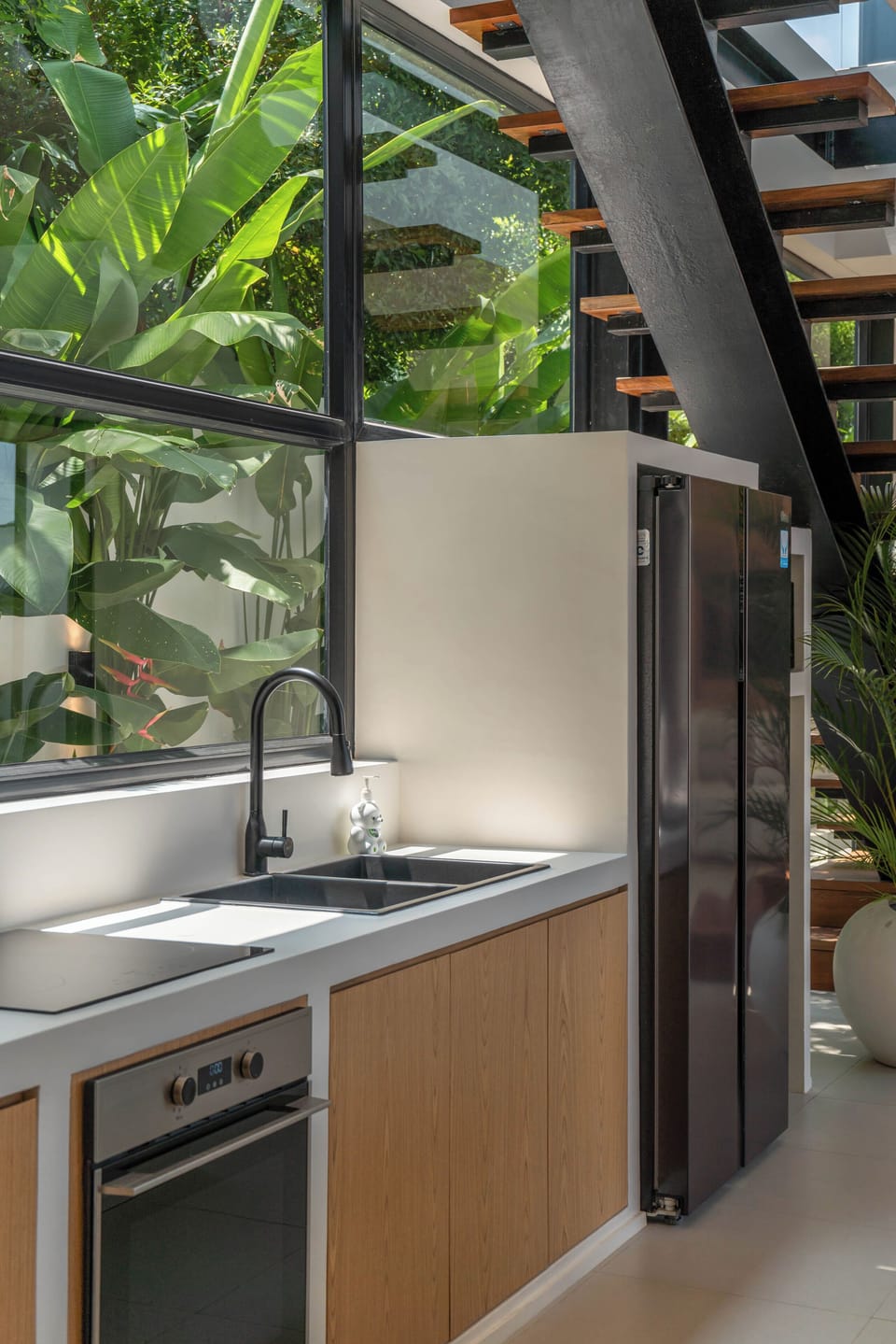 Luxury Villa, Pool View | Private kitchen | Fridge, microwave, oven, stovetop