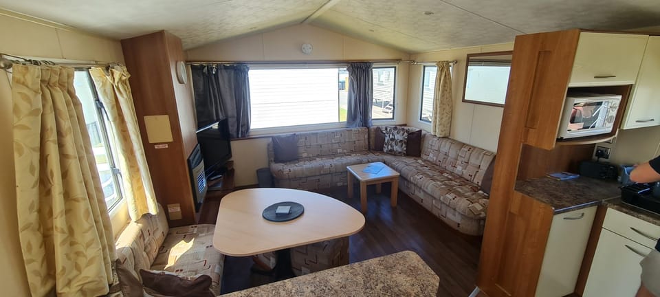 Cabin | Living area | TV, fireplace