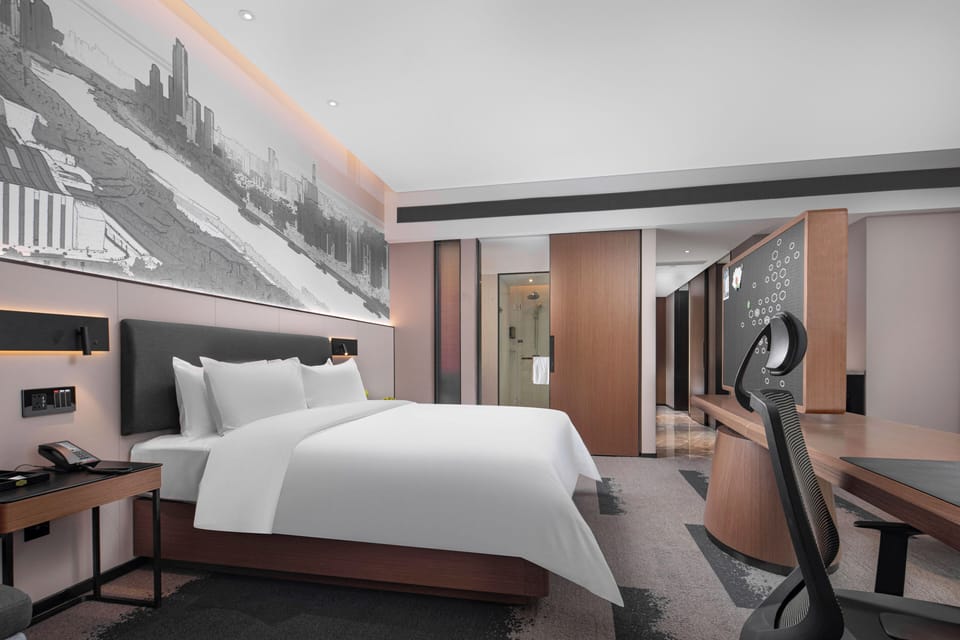 In-room safe, desk, laptop workspace, blackout drapes