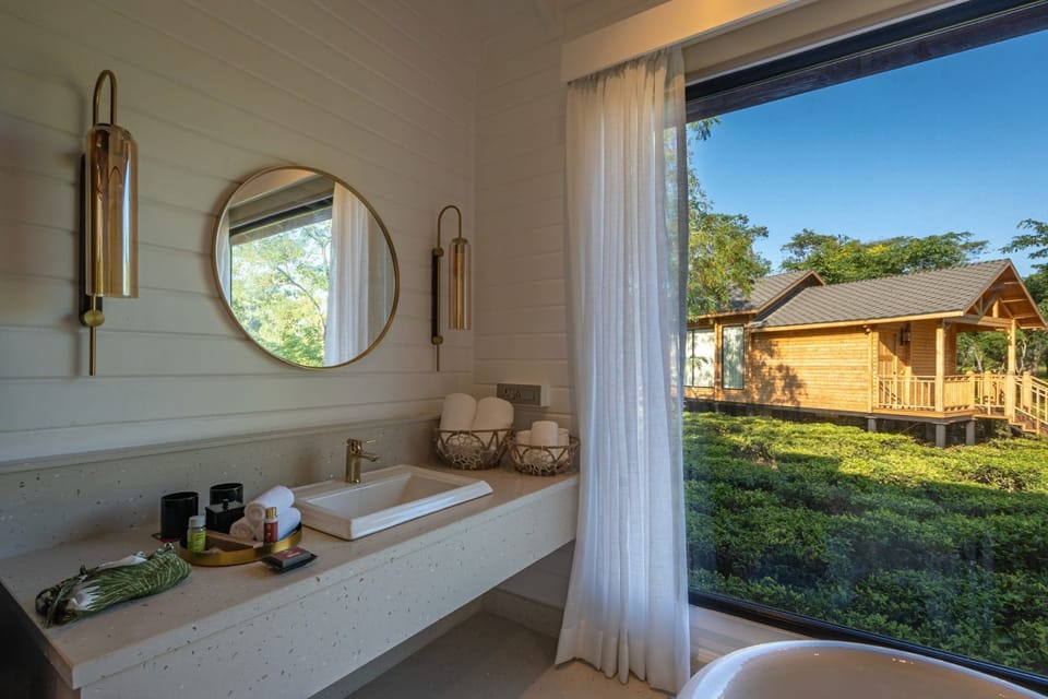 Luxury Chalet, Garden View | Bathroom | Bathrobes, slippers, bidet, soap