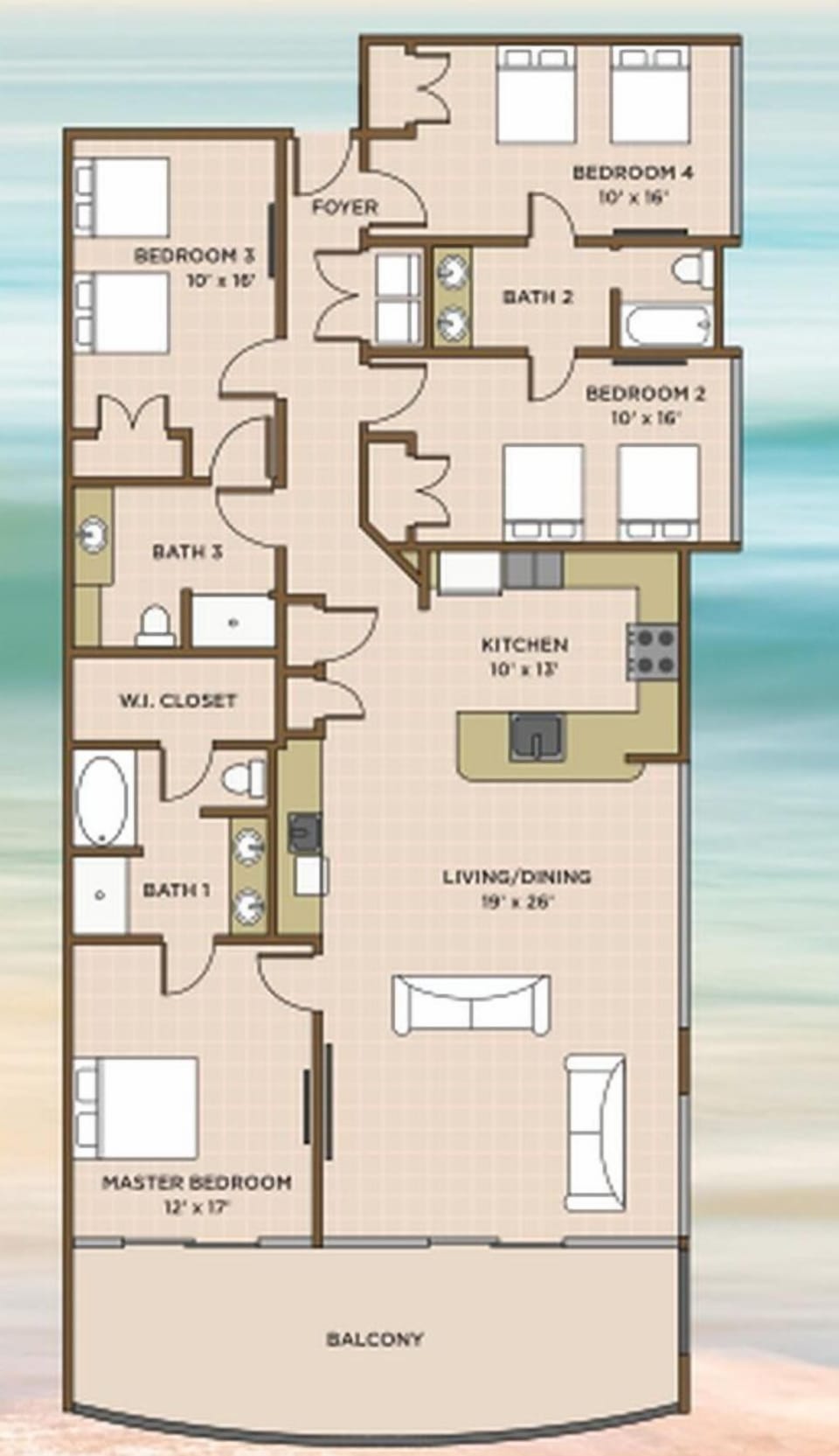 Condo, 4 Bedrooms | Property map
