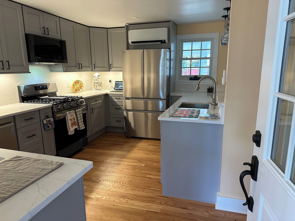 Shared fridge, microwave, ice maker, reusable coffee/tea filters