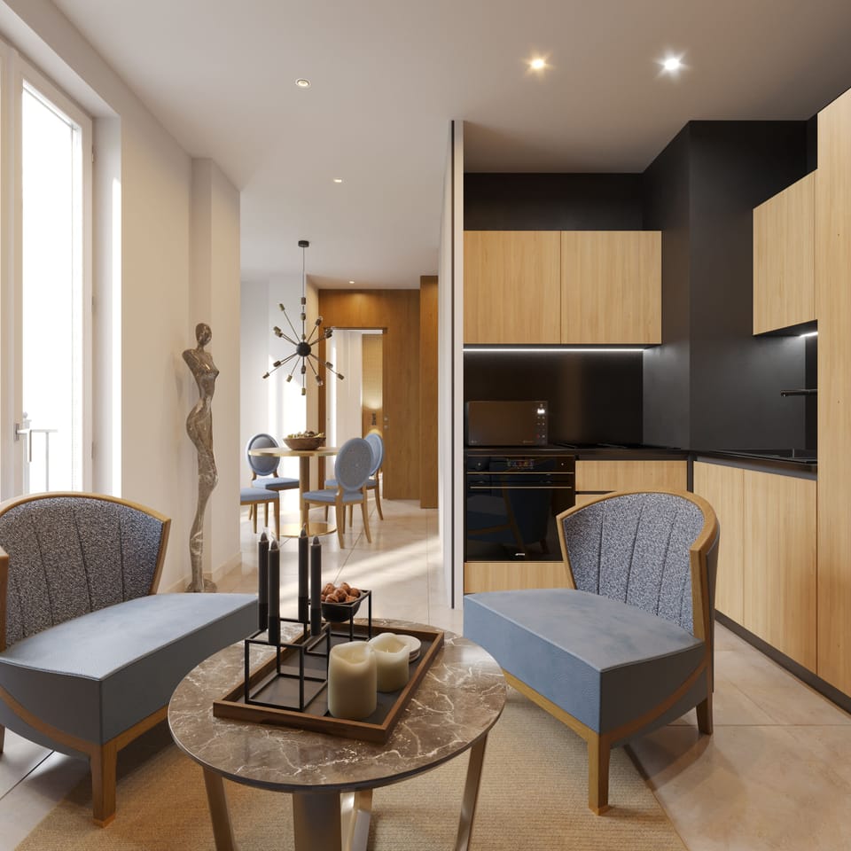 City View Apartment | Living area | TV