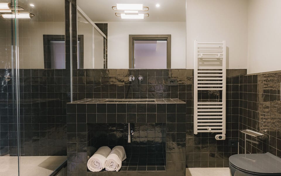 Camera 2 | Bathroom | Shower, hair dryer, slippers, bidet