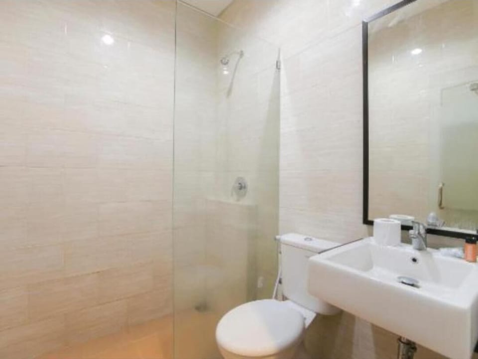 Shower, free toiletries, towels