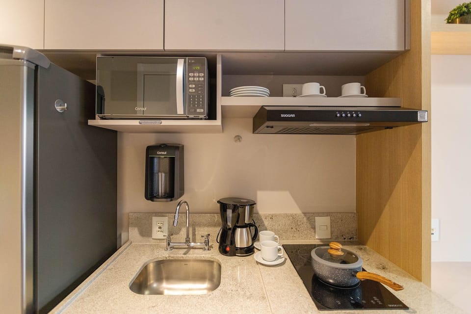 Comfort Studio | Private kitchen | Fridge, microwave, stovetop, toaster