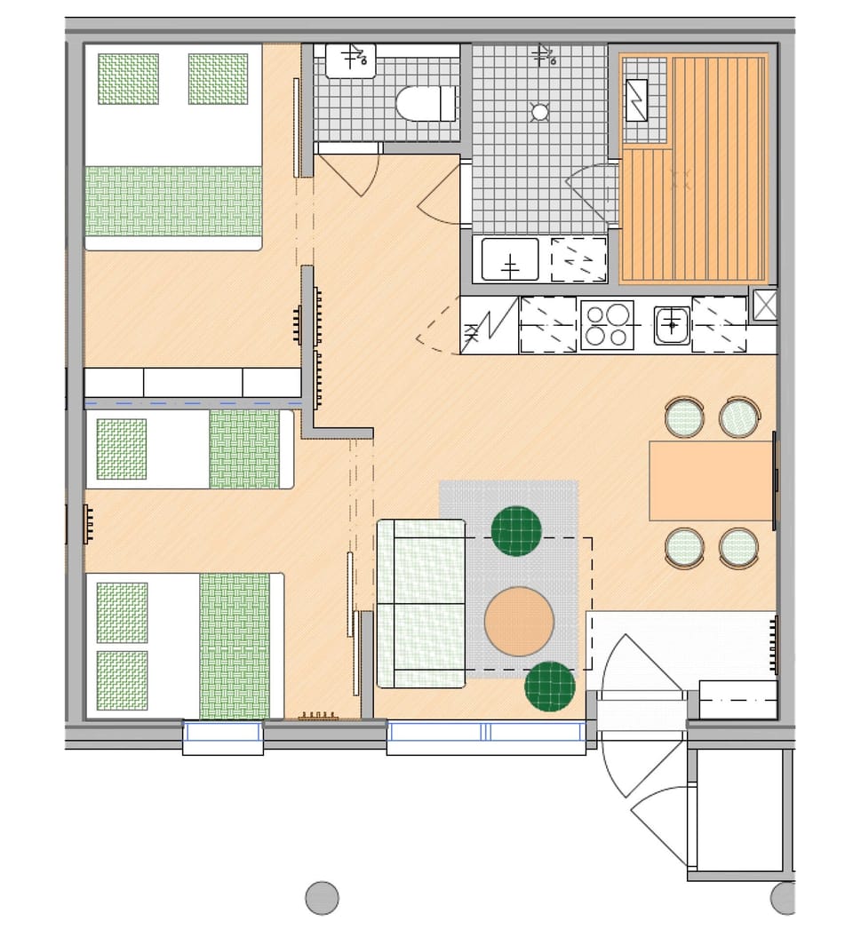 Apartment, 2 Bedrooms, Sauna, Slope side | Floor plan