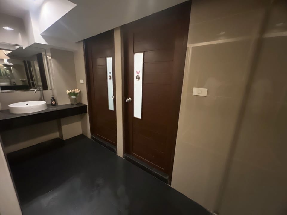 Shower, rainfall showerhead, hair dryer, bidet