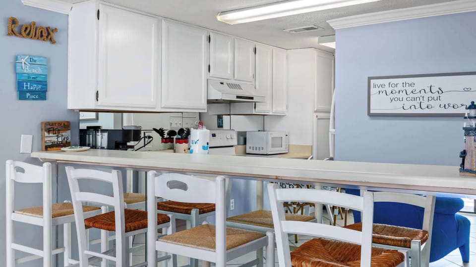 Condo, Multiple Beds, Balcony, Partial Ocean View (Sugar Beach 223) | Private kitchen | Fridge, microwave, oven, stovetop
