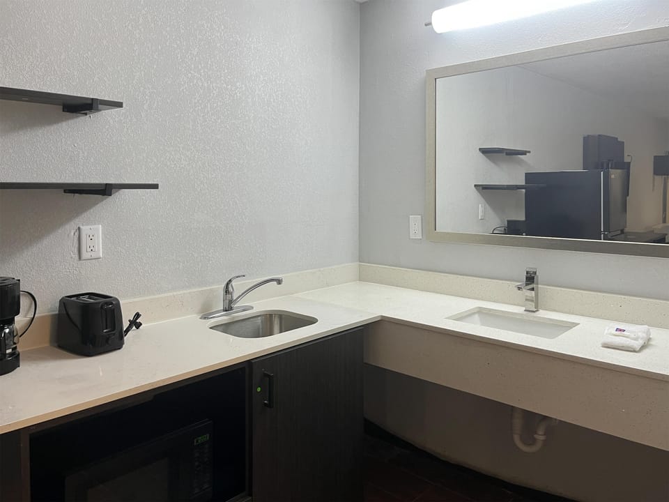 Fridge, microwave, toaster