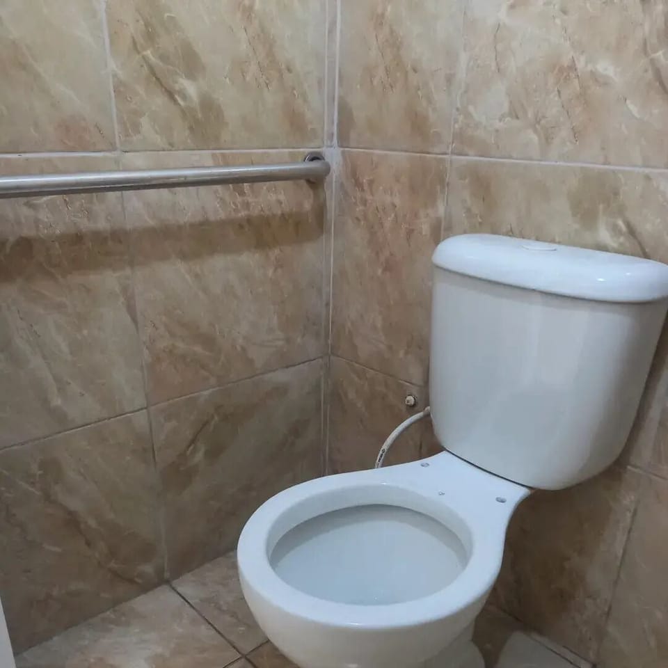 Shower, towels, soap, shampoo