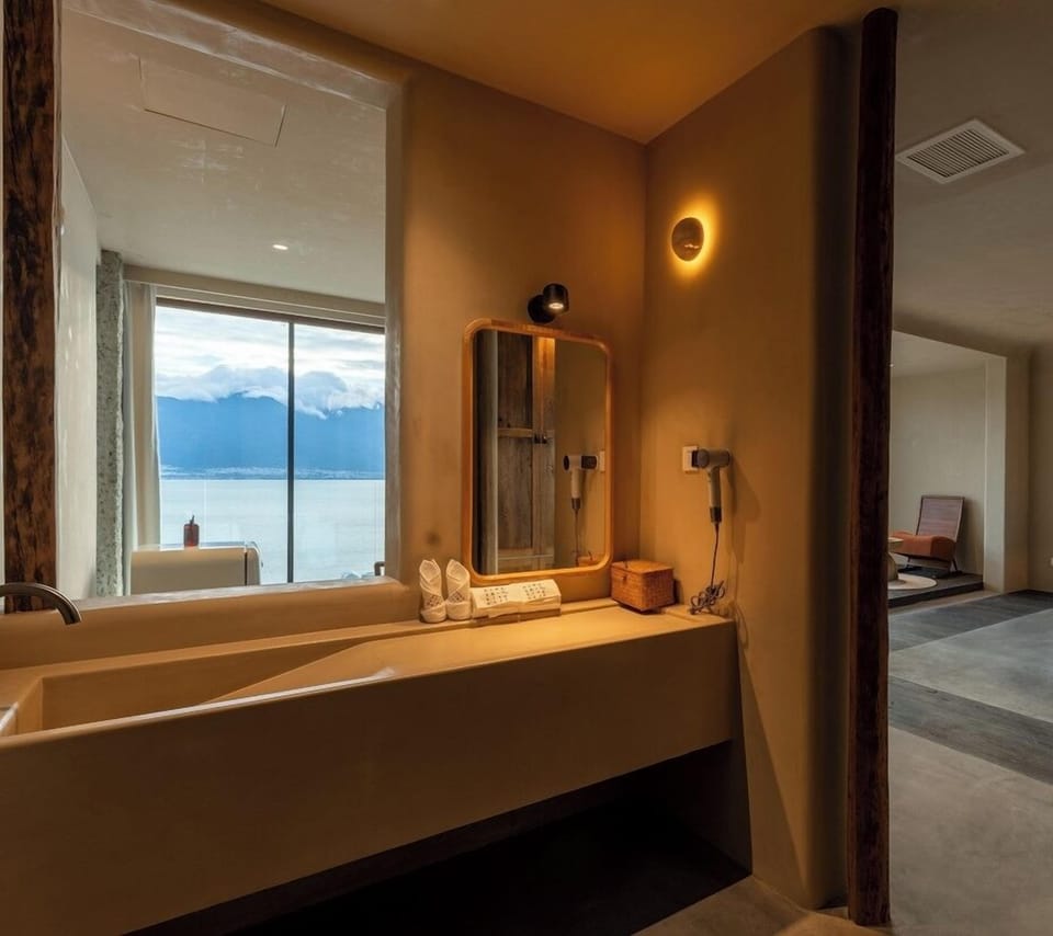 Panoramic Double Room, 1 Queen Bed, Sea View | Laptop workspace, blackout drapes, soundproofing, iron/ironing board