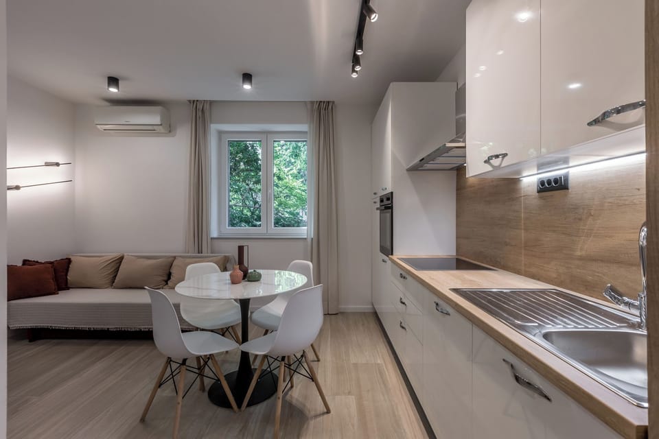 Apartment (A1) | Private kitchen | Espresso maker, fridge, microwave, oven