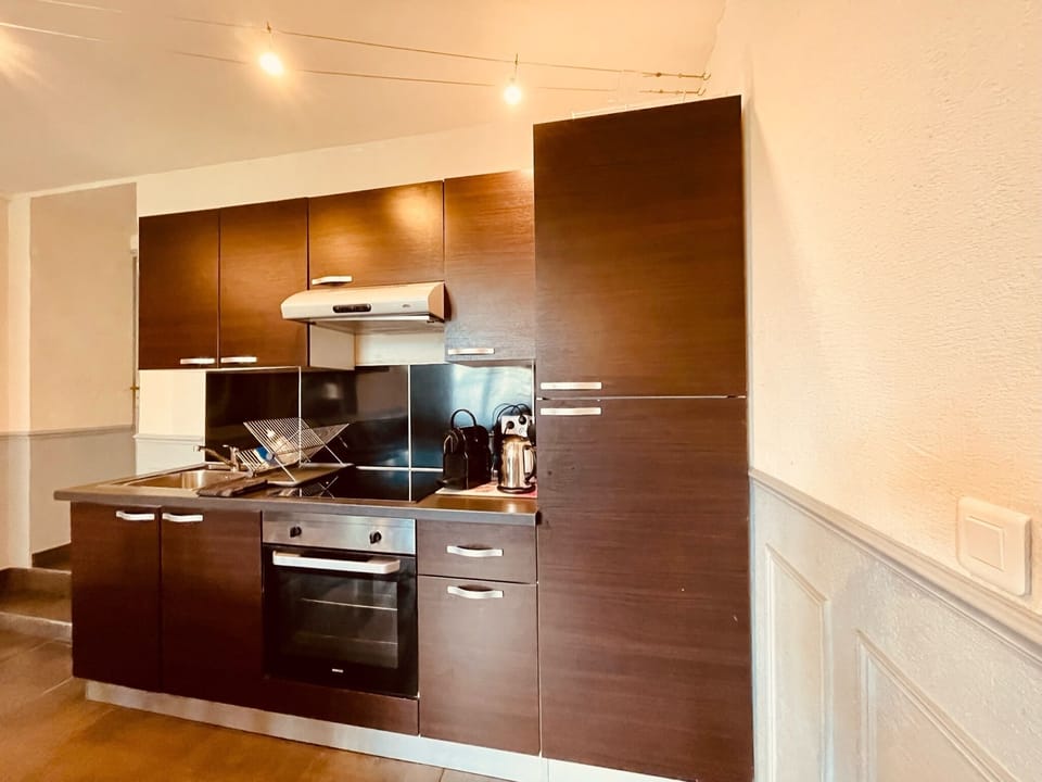 Apartment, 1 Bedroom, Garden View (ROSE) | Private kitchen | Full-size fridge, microwave, stovetop, espresso maker