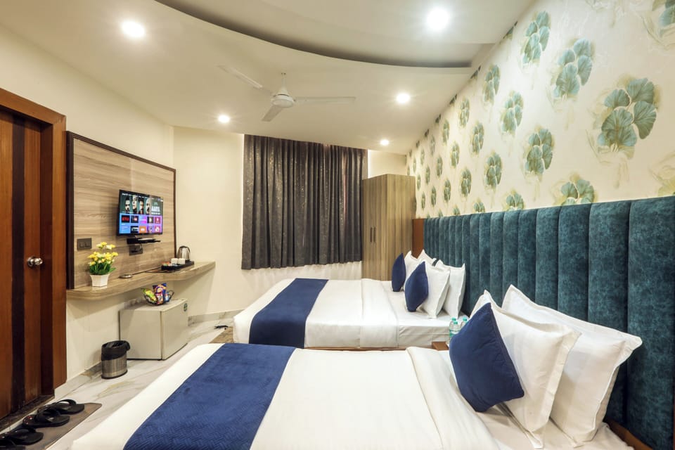 Premium bedding, memory foam beds, laptop workspace, soundproofing