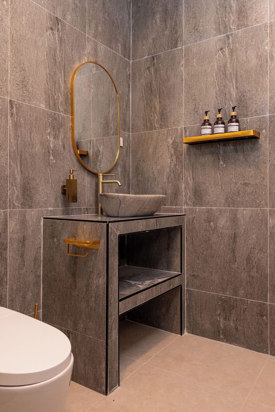 Design Villa, 2 Bedrooms, Terrace, Sea View | Bathroom | Shower, rainfall showerhead, hair dryer, towels