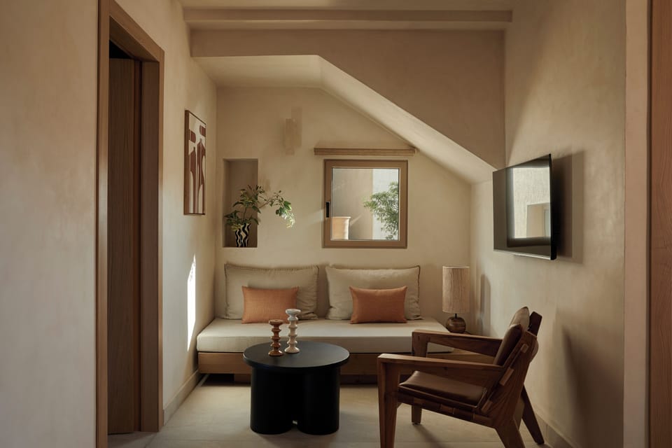 The "Artist Nest" Exclusive Villa | 2 Ensuite Bedrooms & Private Heated Pool | Living area | TV, heated floors