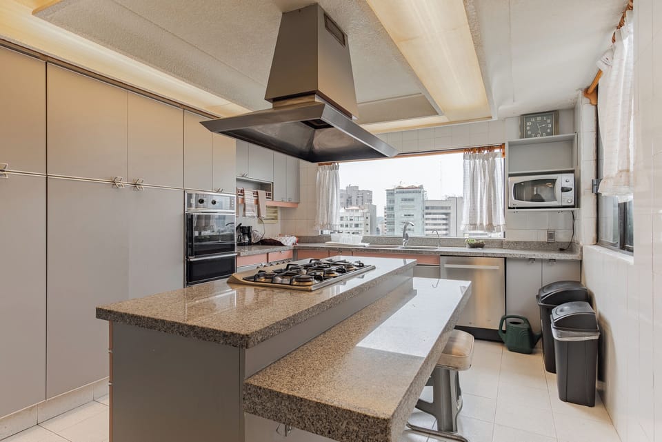 Luxury Apartment, City View | Private kitchen | Full-size fridge, microwave, stovetop, electric kettle