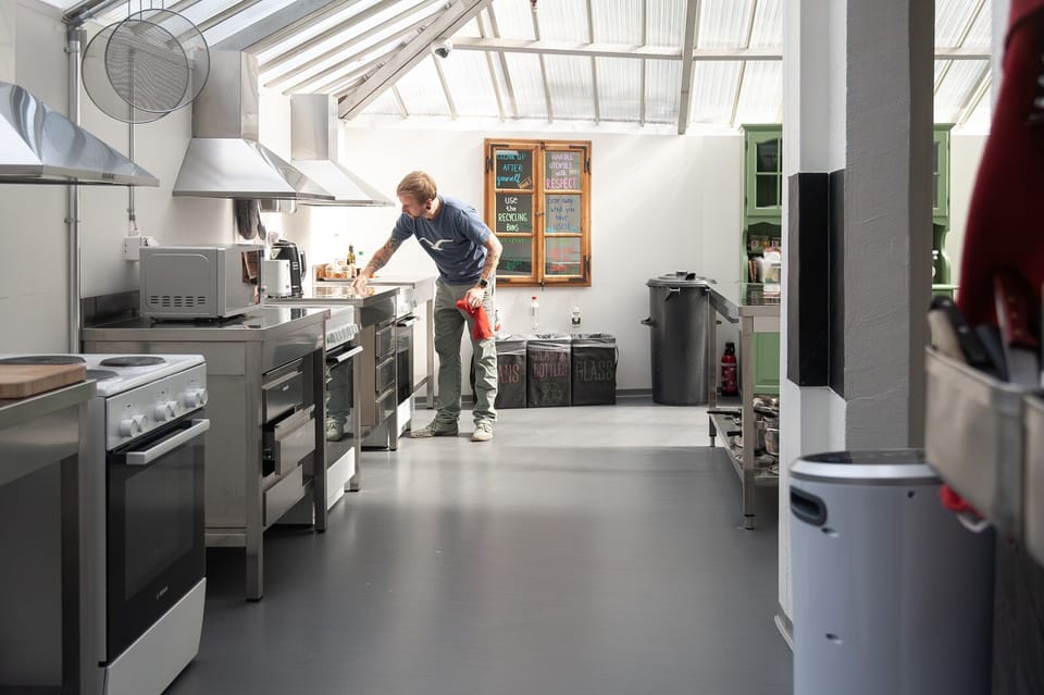 Shared fridge, microwave