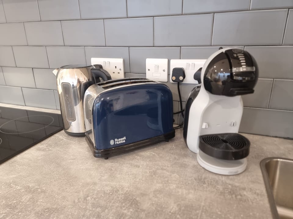 Oven, stovetop, dishwasher, toaster