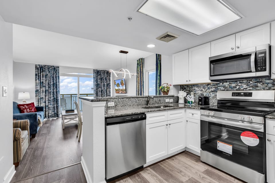 Signature Condo, 2 Bedrooms, Beach View, Beachfront | Private kitchen | Fridge, microwave, oven, stovetop
