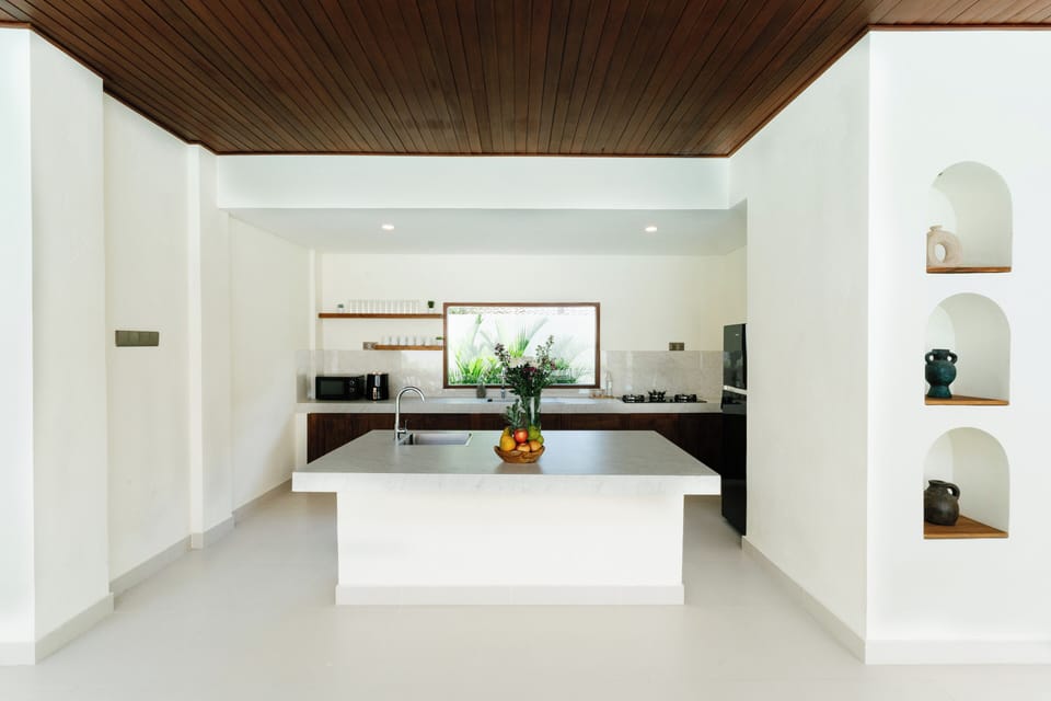 Luxury Villa, Pool View | Private kitchen | Fridge, microwave, stovetop, electric kettle