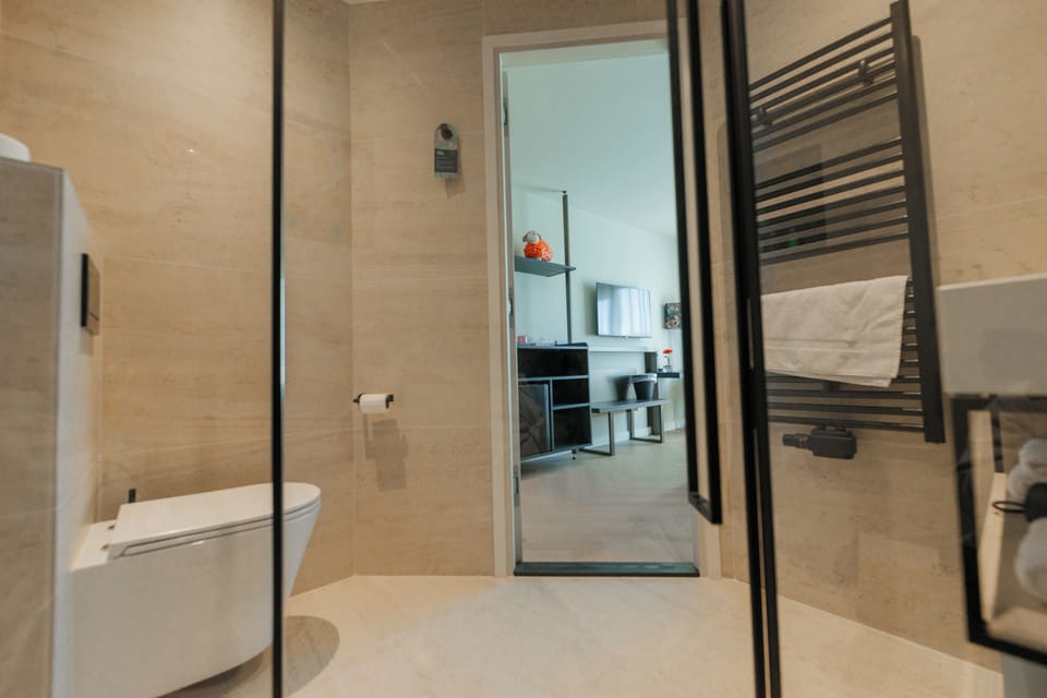Deluxe Double Room | Bathroom | Shower, rainfall showerhead, free toiletries, hair dryer